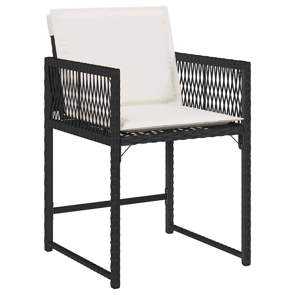 vidaXL Garden Dining Set 9 pcs Black Poly Rattan
