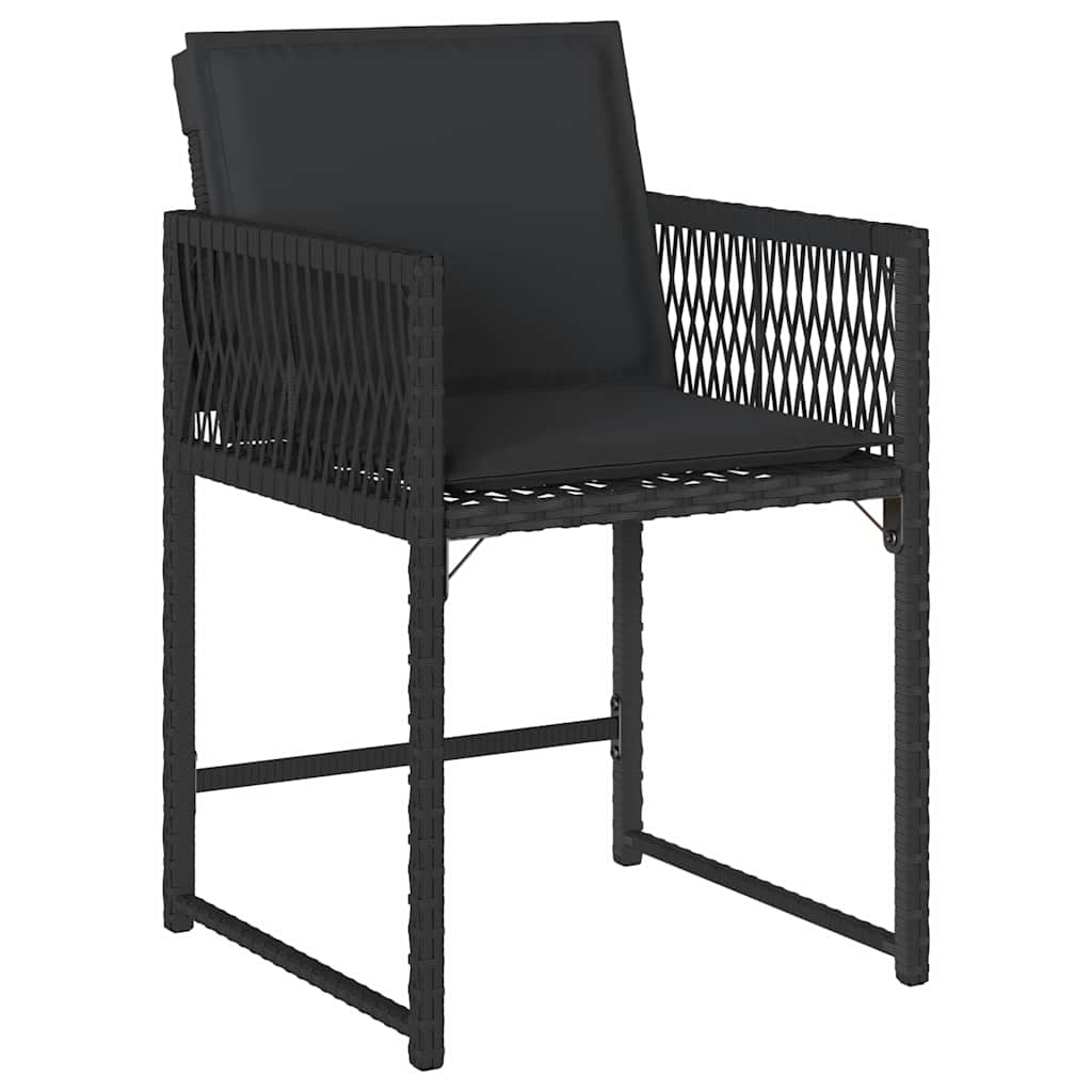 vidaXL Garden Dining Set 9 pcs Black Poly Rattan