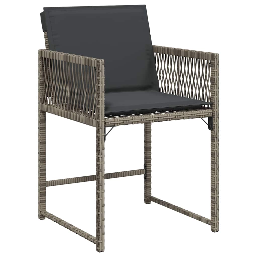 vidaXL Garden Dining Set 9 pcs Grey Poly Rattan