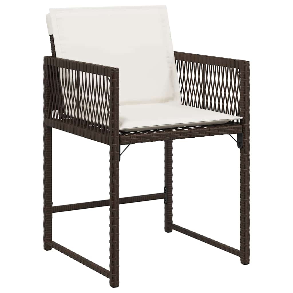 vidaXL Garden Dining Set 5 pcs Brown Poly Rattan
