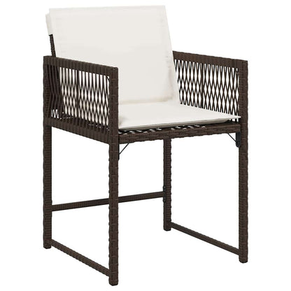 vidaXL Garden Dining Set 5 pcs Brown Poly Rattan