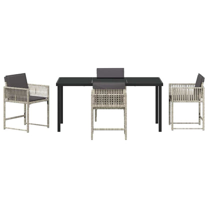 vidaXL Garden Dining Set 5 pcs Light Grey Poly Rattan