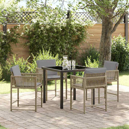 vidaXL Garden Dining Set 5 pcs Beige Poly Rattan