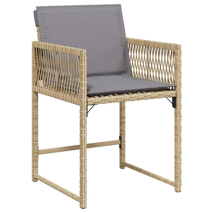 vidaXL Garden Dining Set 5 pcs Beige Poly Rattan
