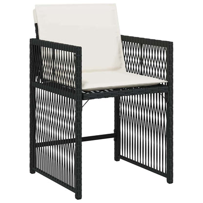 vidaXL Garden Dining Set 9 pcs Black Poly Rattan