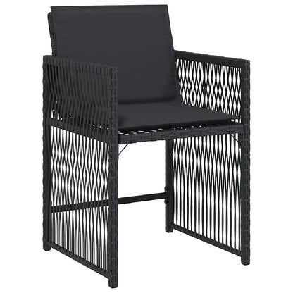 vidaXL Garden Dining Set 9 pcs Black Poly Rattan