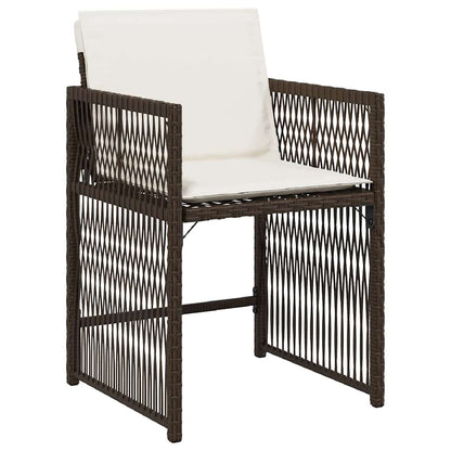 vidaXL Garden Dining Set 9 pcs Brown Poly Rattan
