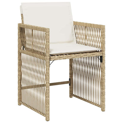 vidaXL Garden Dining Set 9 pcs Beige Poly Rattan