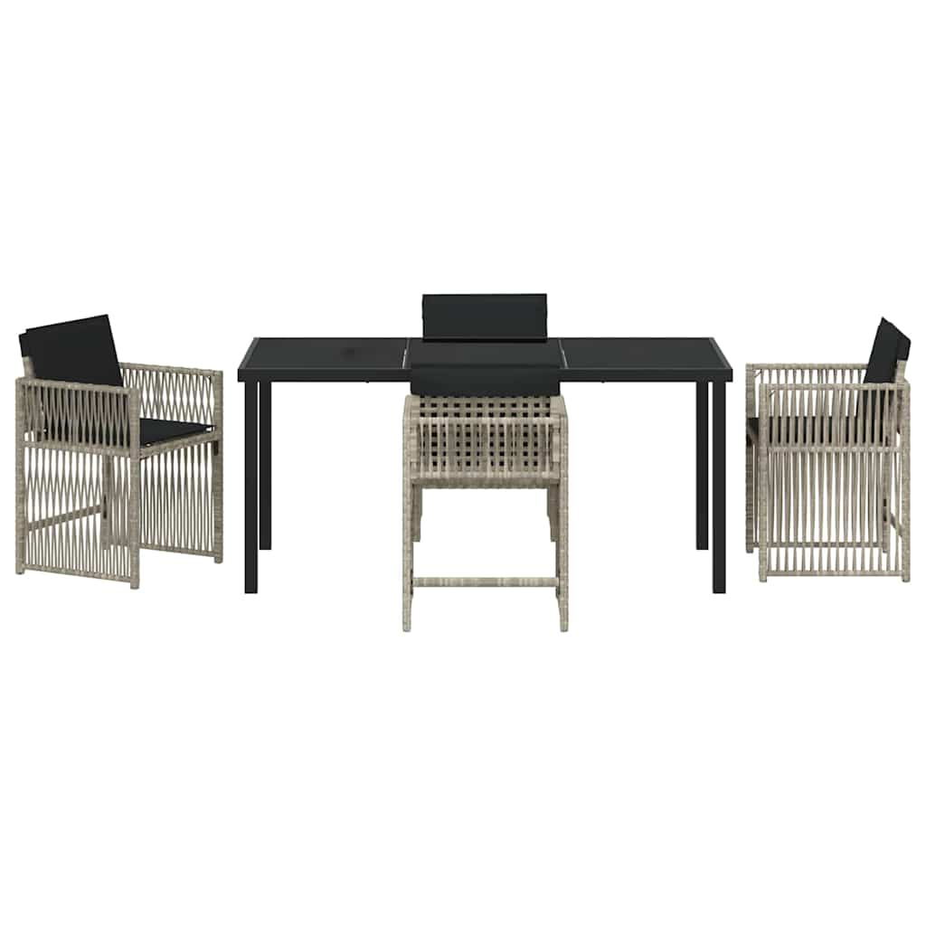 vidaXL Garden Dining Set 5 pcs Light Grey Poly Rattan