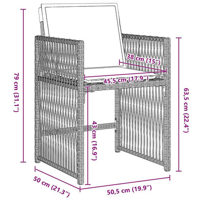 vidaXL Garden Dining Set 9 pcs Light Grey Poly Rattan