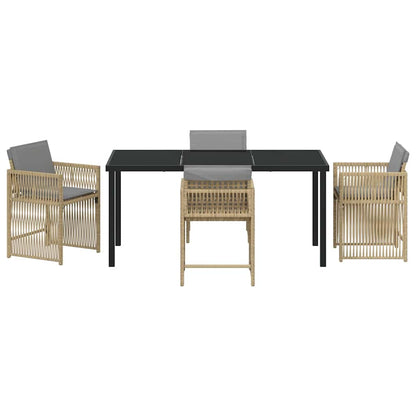 vidaXL Garden Dining Set 5 pcs Beige Poly Rattan