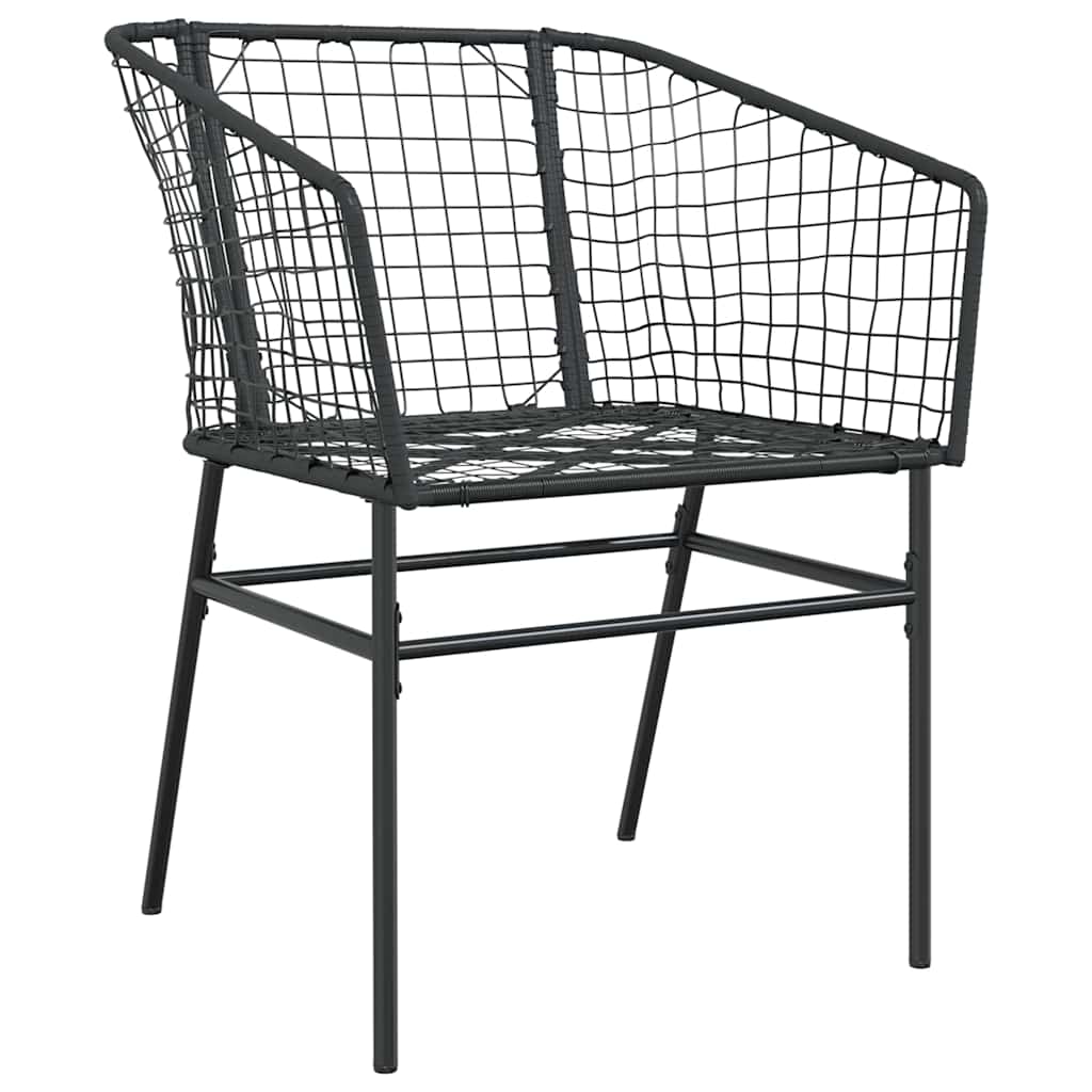 vidaXL Garden Dining Set 5 pcs Black Poly Rattan