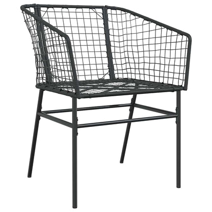 vidaXL Garden Dining Set 9 pcs Black Poly Rattan