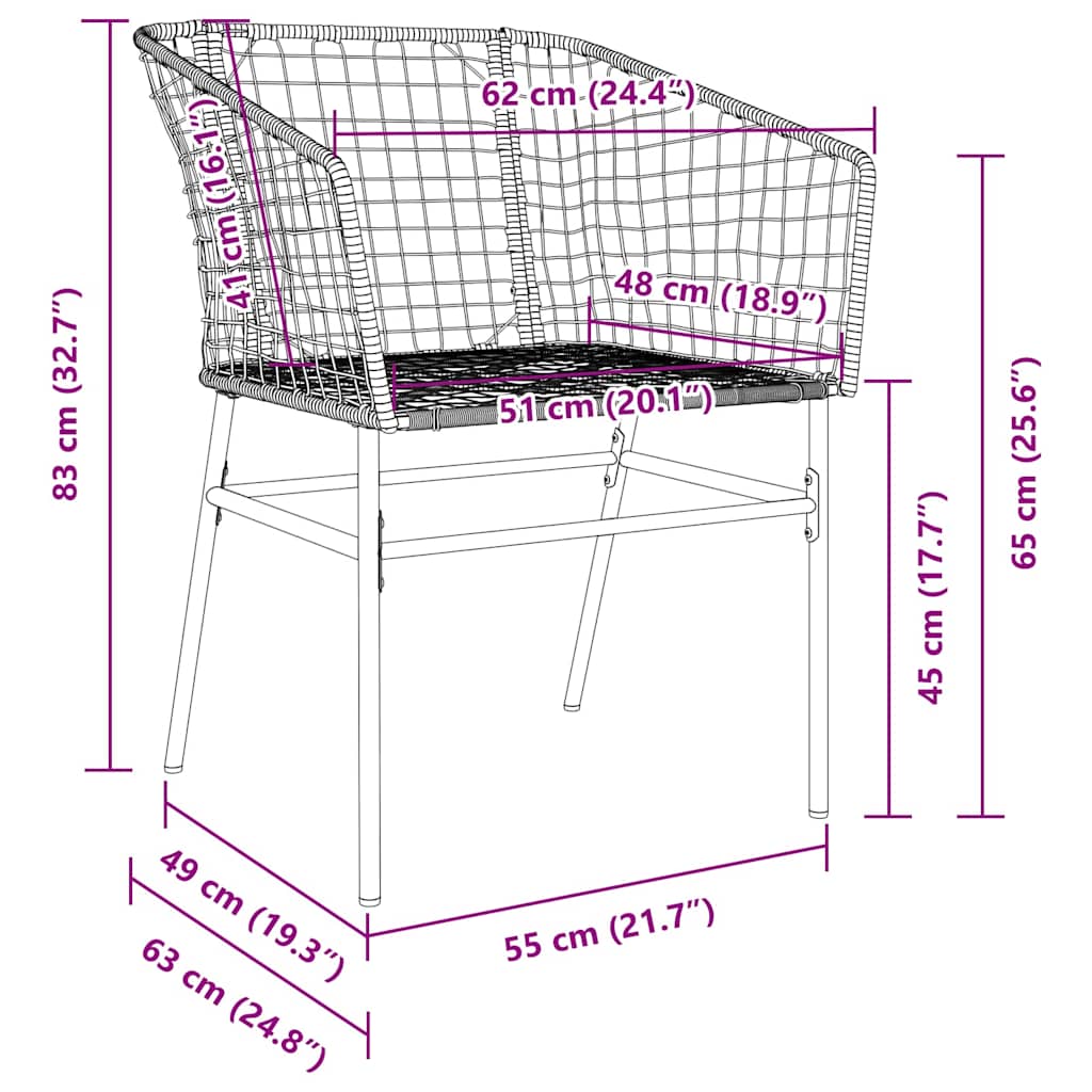 vidaXL Garden Dining Set 9 pcs Brown Poly Rattan