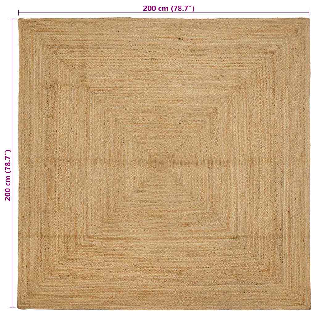 vidaXL Area Rug Beige 200 x 200 cm Jute