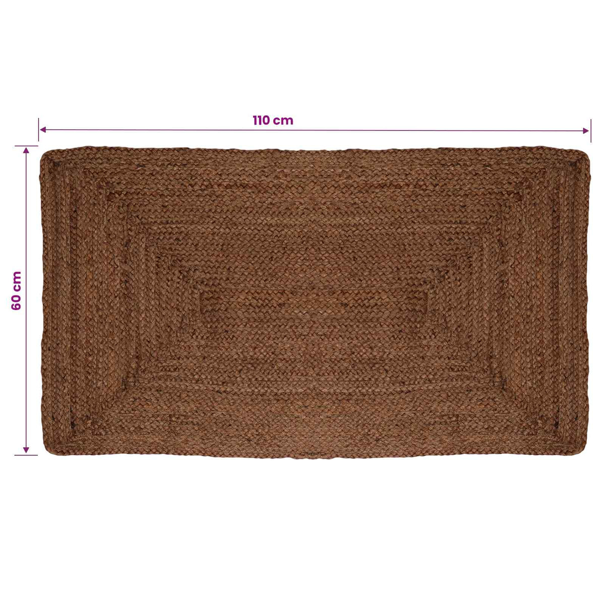 vidaXL Area Rug Grey 60 x 110 cm Jute