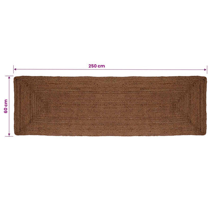vidaXL Area Rug Grey 60 x 250 cm Jute
