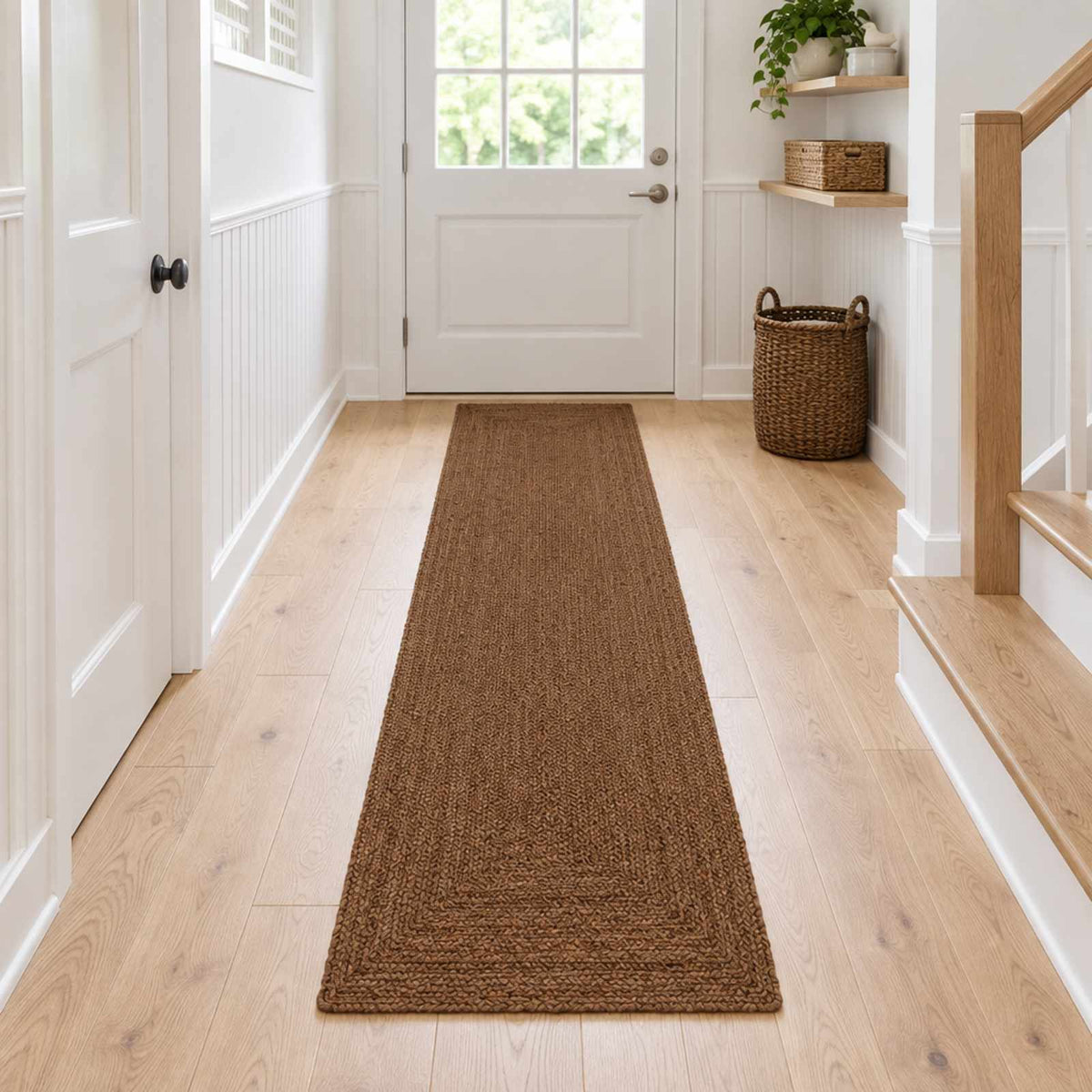 vidaXL Area Rug Grey 60 x 400 cm Jute