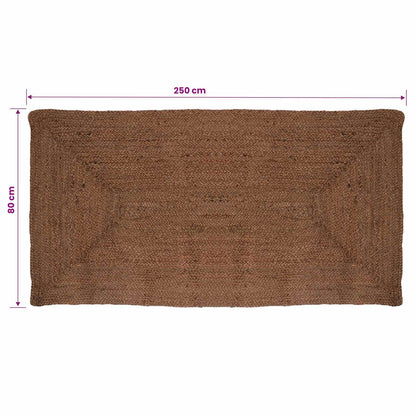 vidaXL Area Rug Grey 80 x 250 cm Jute