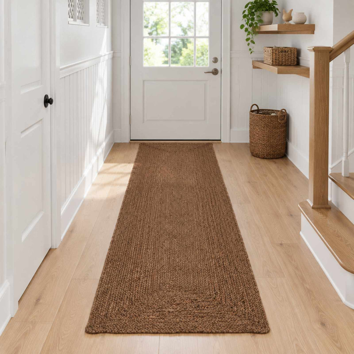vidaXL Area Rug Grey 80 x 400 cm Jute