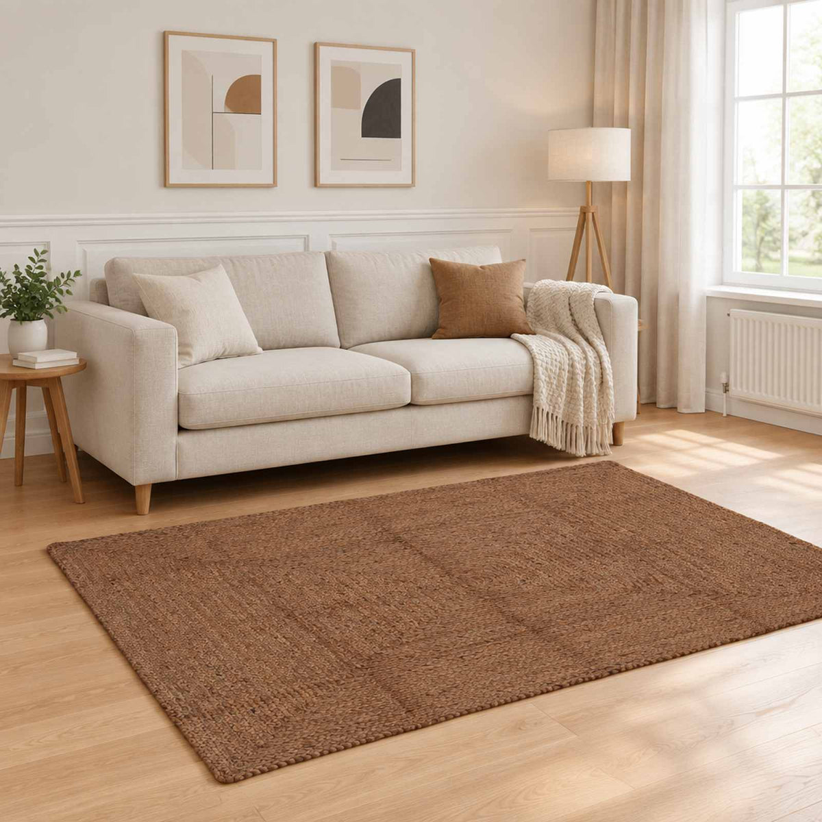 vidaXL Area Rug Grey 120 x 170 cm Jute