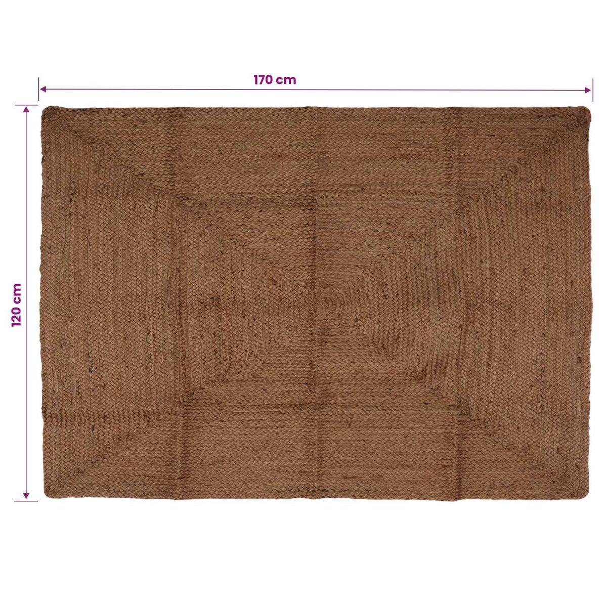 vidaXL Area Rug Grey 120 x 170 cm Jute