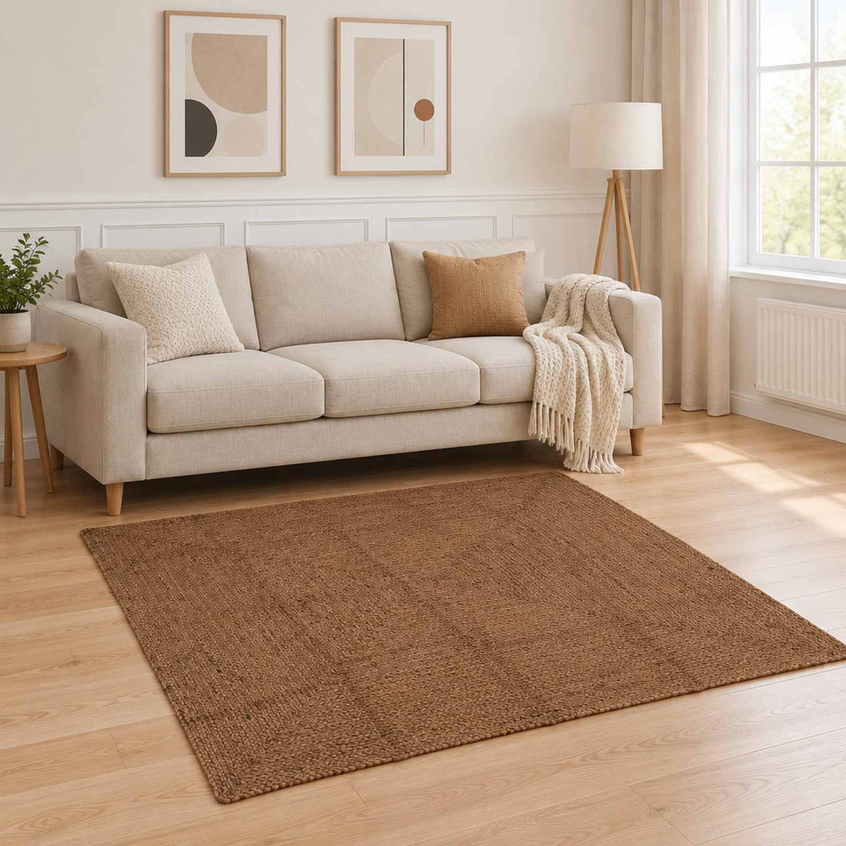vidaXL Area Rug Grey 160 x 160 cm Jute