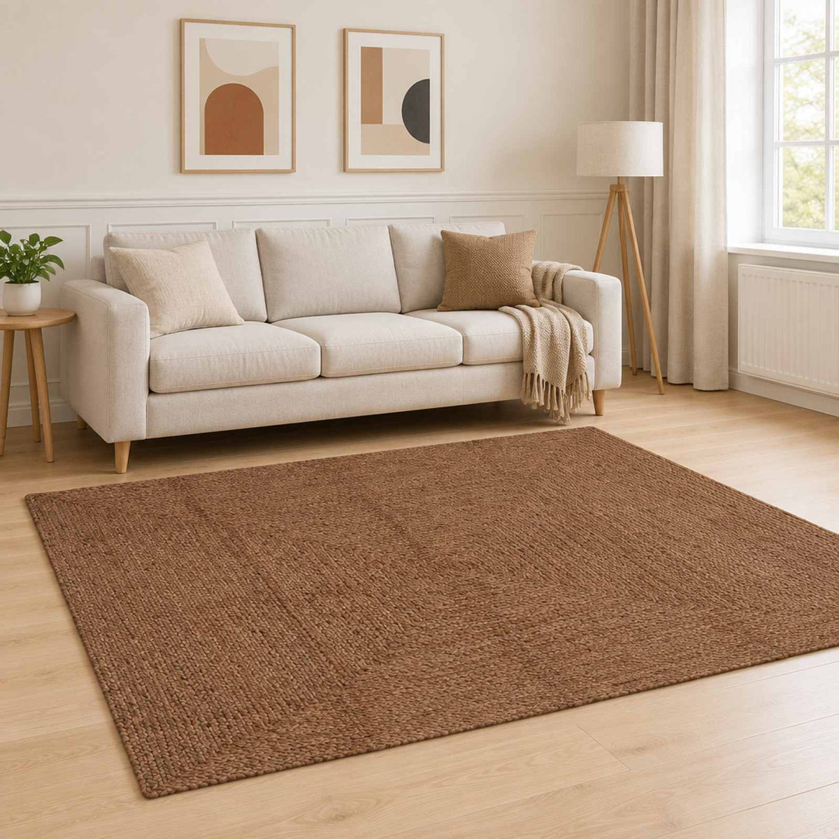 vidaXL Area Rug Grey 160 x 230 cm Jute