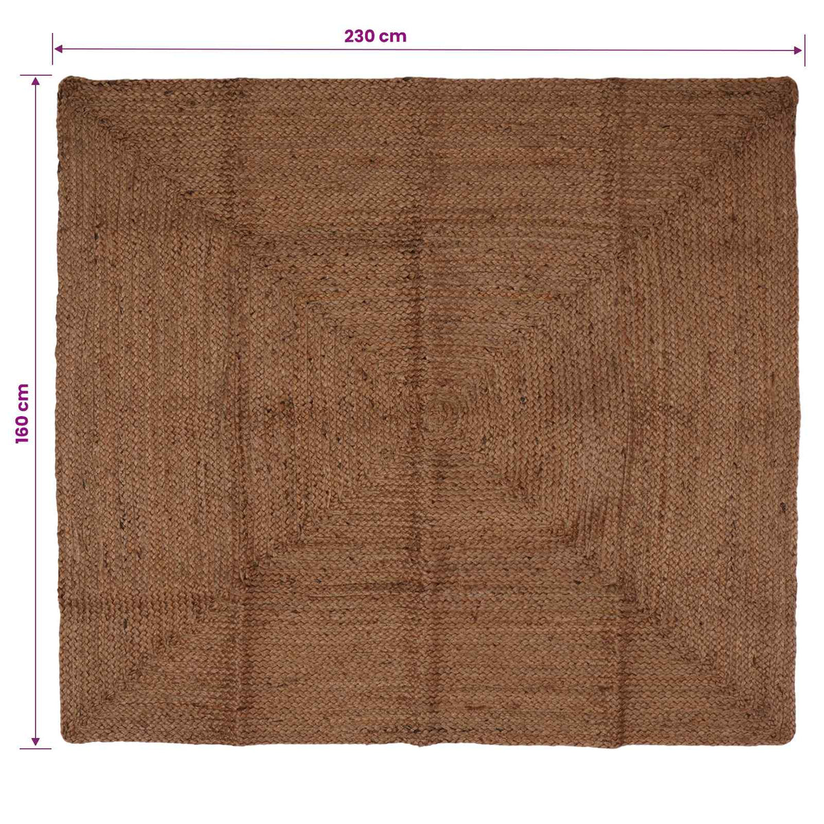 vidaXL Area Rug Grey 160 x 230 cm Jute