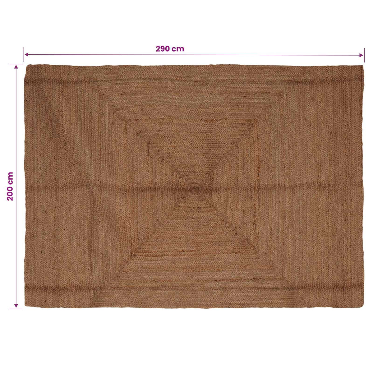 vidaXL Area Rug Grey 200 x 290 cm Jute