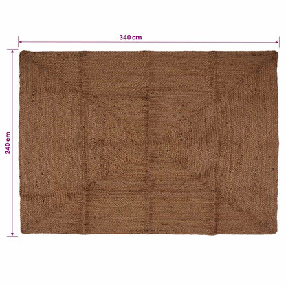 vidaXL Area Rug Grey 240 x 340 cm Jute