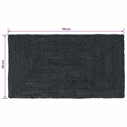 vidaXL Area Rugs Rectangular Dark Grey 60 x 110 cm Jute