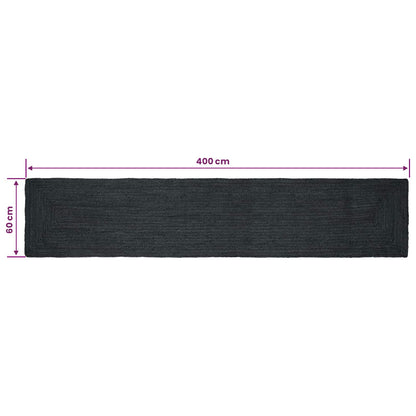 vidaXL Area Rugs Rectangular Dark Grey 60 x 400 cm Jute