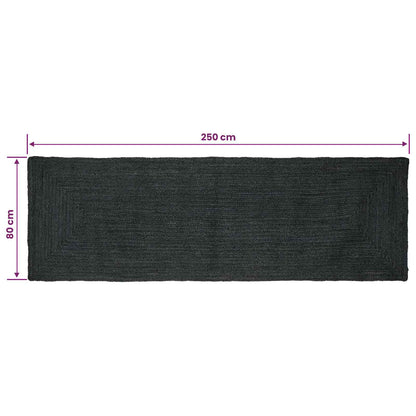 vidaXL Area Rugs Rectangular Dark Grey 80 x 250 cm Jute