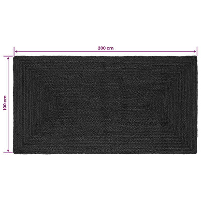 vidaXL Area Rugs Rectangular Dark Grey 100 x 200 cm Jute