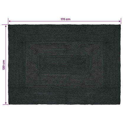 vidaXL Area Rugs Rectangular Dark Grey 120 x 170 cm Jute