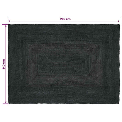 vidaXL Area Rugs Rectangular Dark Grey 140 x 200 cm Jute