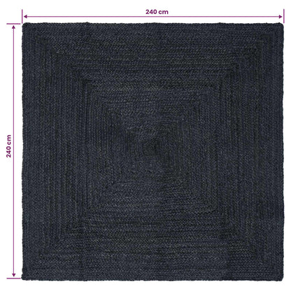 vidaXL Area Rugs Square Dark Grey 240 x 240 cm Jute