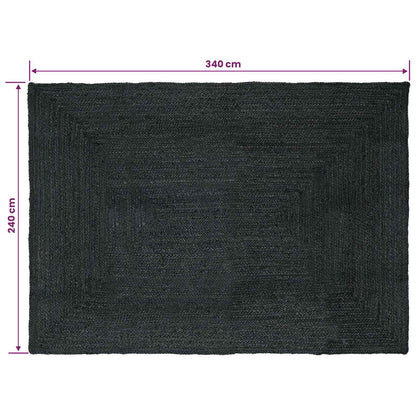 vidaXL Area Rugs Rectangular Dark Grey 240 x 340 cm Jute