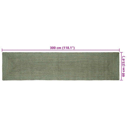vidaXL Area Rugs Rectangular Olive Green 60 x 300 cm Jute