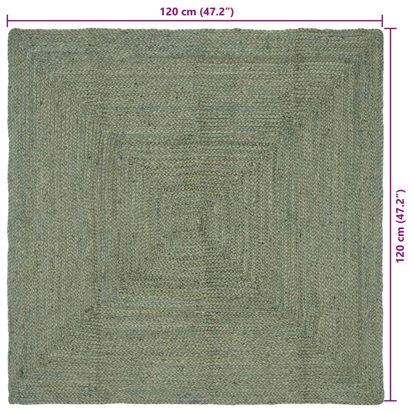 vidaXL Area Rugs Rectangular Olive Green 120 x 120 cm Jute