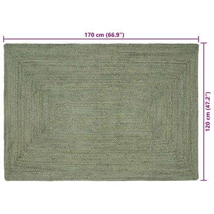vidaXL Area Rugs Rectangular Olive Green 120 x 170 cm Jute