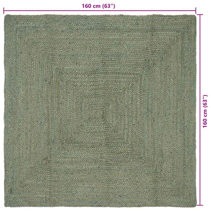 vidaXL Area Rugs Rectangular Olive Green 160 x 160 cm Jute