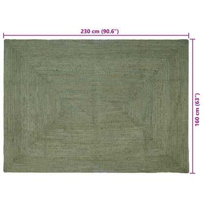 vidaXL Area Rugs Rectangular Olive Green 160 x 230 cm Jute