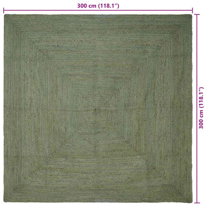 vidaXL Area Rugs Square Olive Green 300 x 300 cm Jute