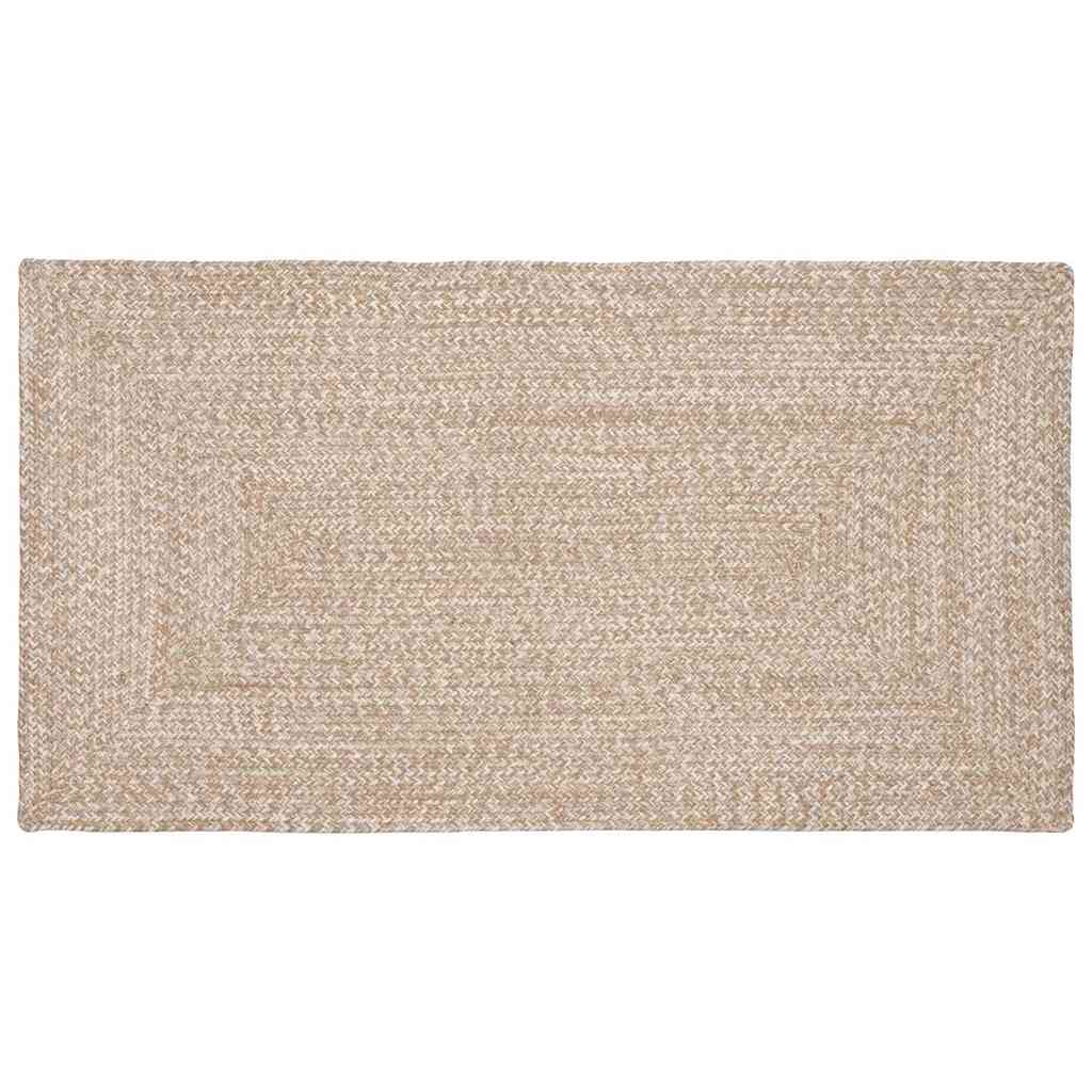 vidaXL Area Rugs Natural and White 60 x 110 cm Jute