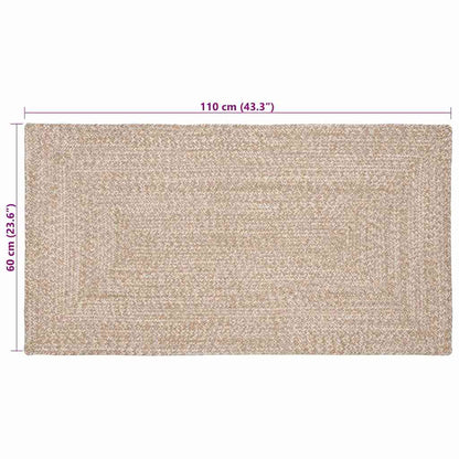 vidaXL Area Rugs Natural and White 60 x 110 cm Jute