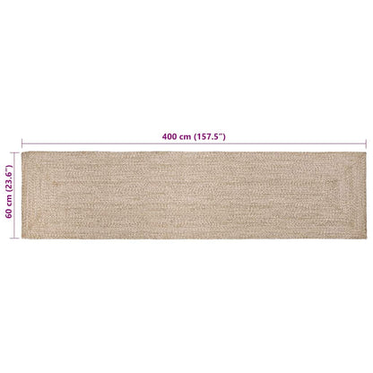 vidaXL Area Rugs Natural and White 60 x 400 cm Jute
