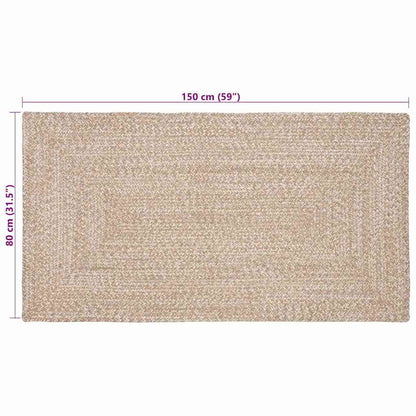vidaXL Area Rugs Natural and White 80 x 150 cm Jute