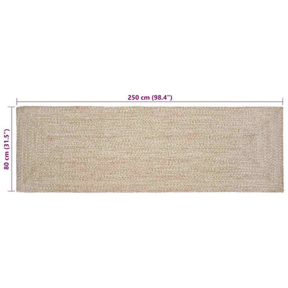 vidaXL Area Rugs Natural and White 80 x 250 cm Jute